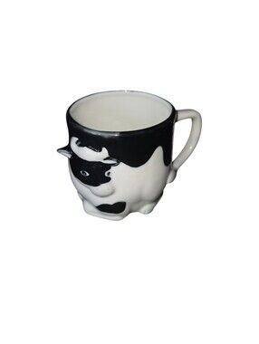 Vintage 3D Holstein Dairy Cow Shaped Coffee Mug